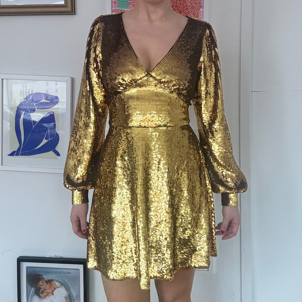 Michael Kors Gold Sequin Mini Dress